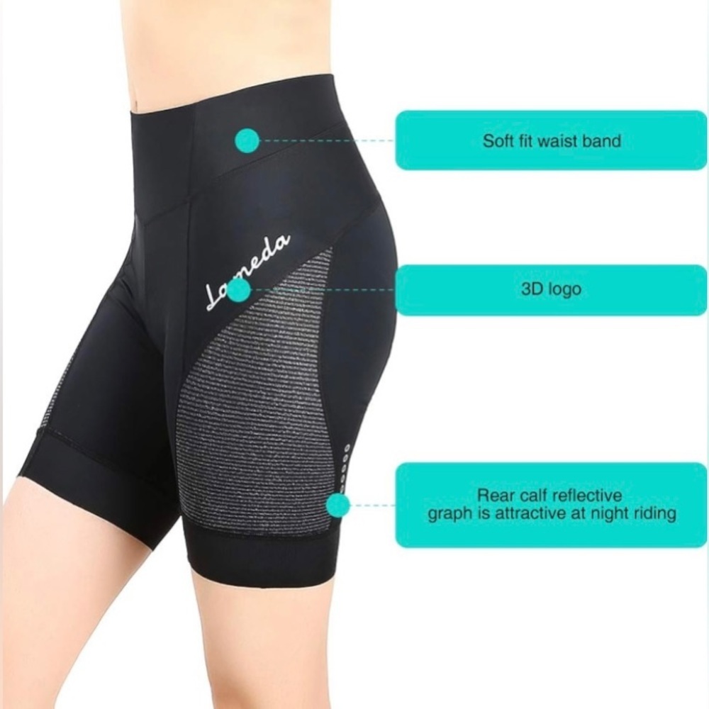 High-Rise Black Athletic Shorts with Gray Mesh Panels - Picture 4 of 9